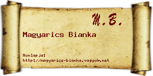 Magyarics Bianka névjegykártya